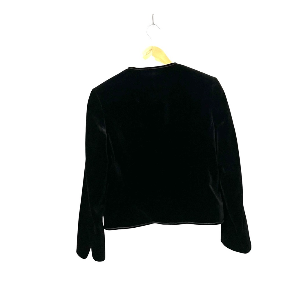 Vintage Jaeger Black Velvet Button Front Blazer Jacket Size Medium - Picture 7 of 11